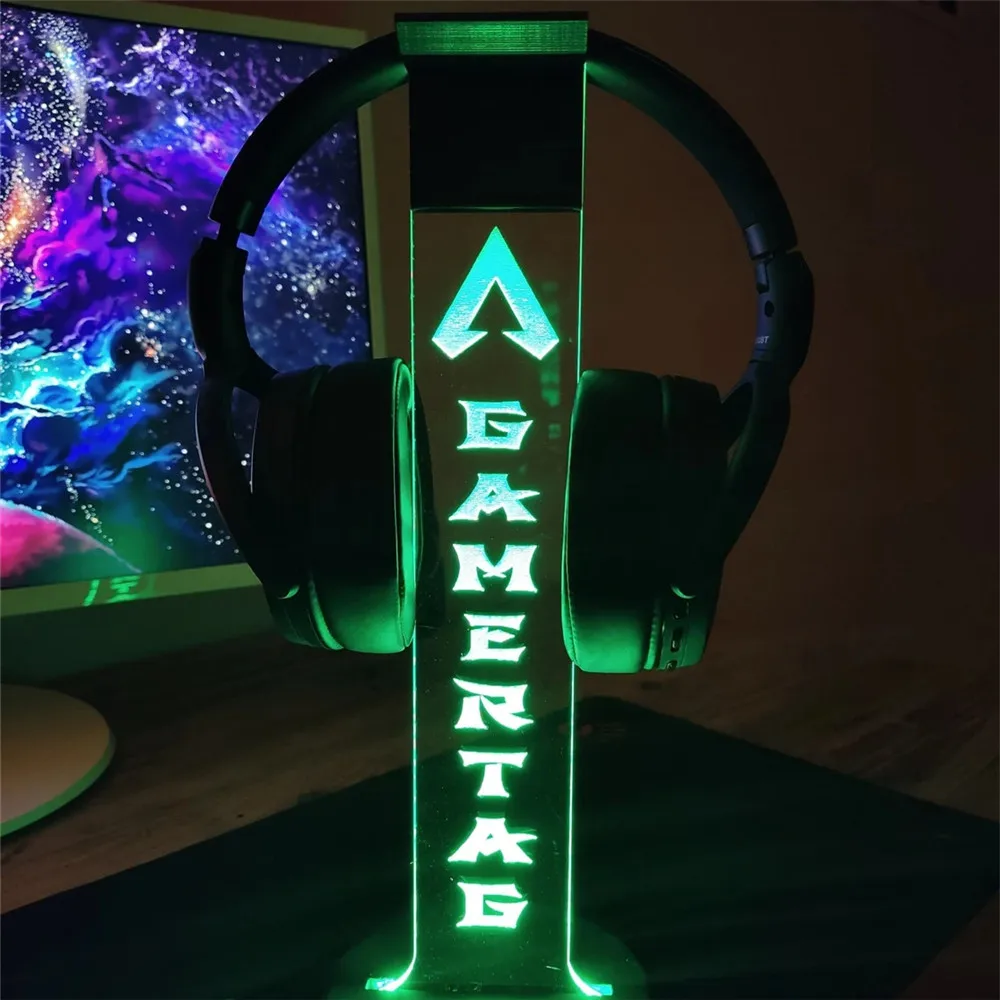 

Apex Legends Personalized LED Night Light Headphone Stand Custom Gamer Tag Username 3D RGB Lamp for Game Room Desk Decoration