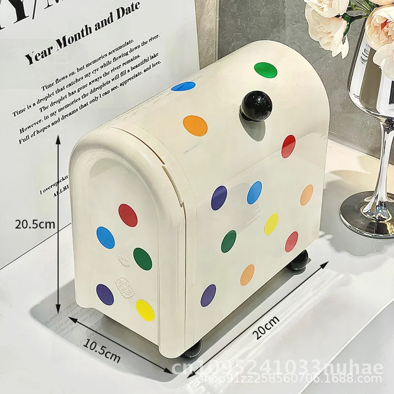 

Student Dormitory Desktop Cosmetic Storage Box 3-Layer Drawer Style Light Luxury Milky White/Pink Lipstick Jewelry Organizer