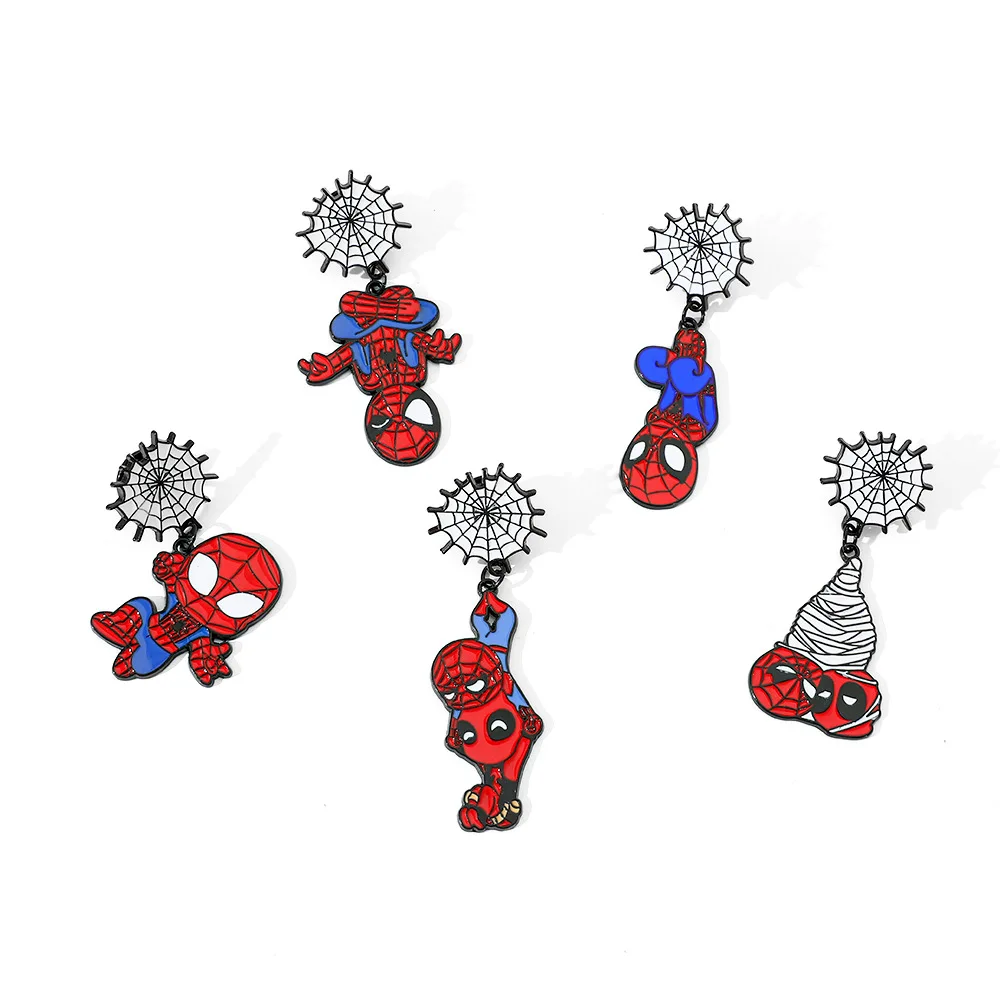 

Movie Spider-Man Hanging Upside Down Spider SilkEnamel Pin Backpack Clothing Jewelry Metal Badge Accessories Gift for Friend