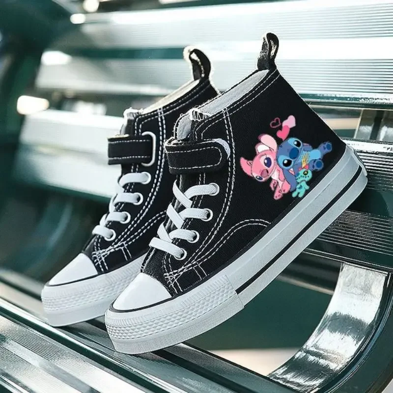 Lilo Stitch-Zapatillas deportivas de lona para niños y niñas, zapatos de tenis de alta calidad, zapatillas cómodas informales de dibujos animados de Disney