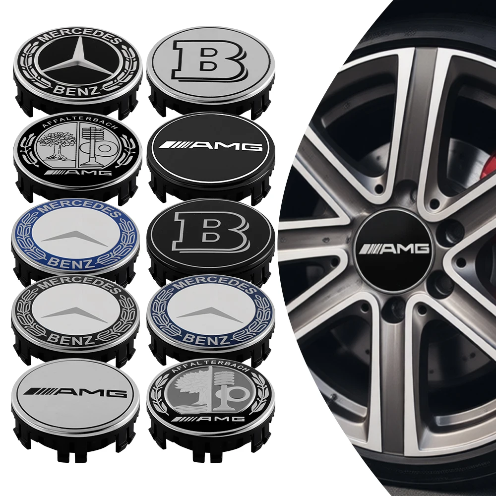 

4 шт. 75 мм оригинальные колпачки для колесных дисков, декоративные наклейки, эмблемы из АБС-пластика, замена колпачков для Mercedes Benz AMG