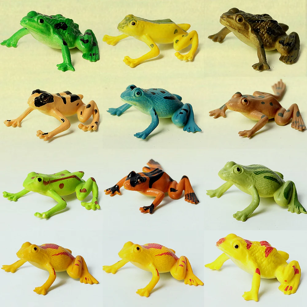 Petite Mini figurine jouets amusants animaux jouets réaliste grenouille figurines colorées assorties grenouilles modèle jouets