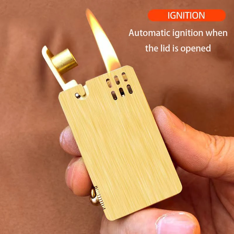 

The Newest Pure Copper Retro Kerosene Lighter Esprit One-button Ejection Ignition Lighters Men's Smoking Gift Accessories