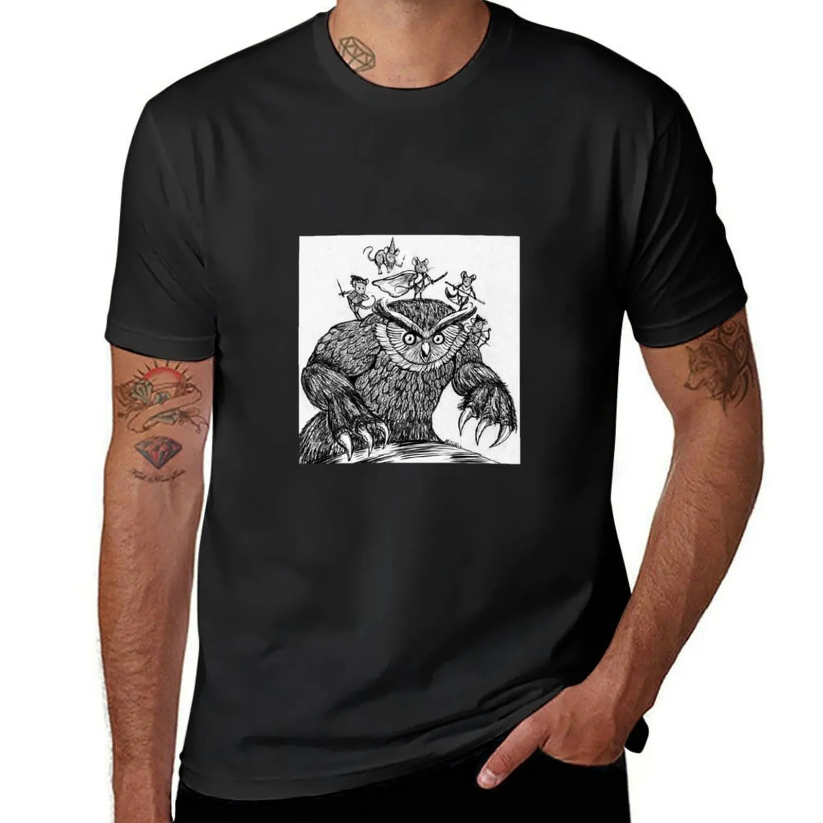 Owlbear and Mice T-Shirt street wear man t shirt graphic t shirt vintage mens graphic t-shirts anime