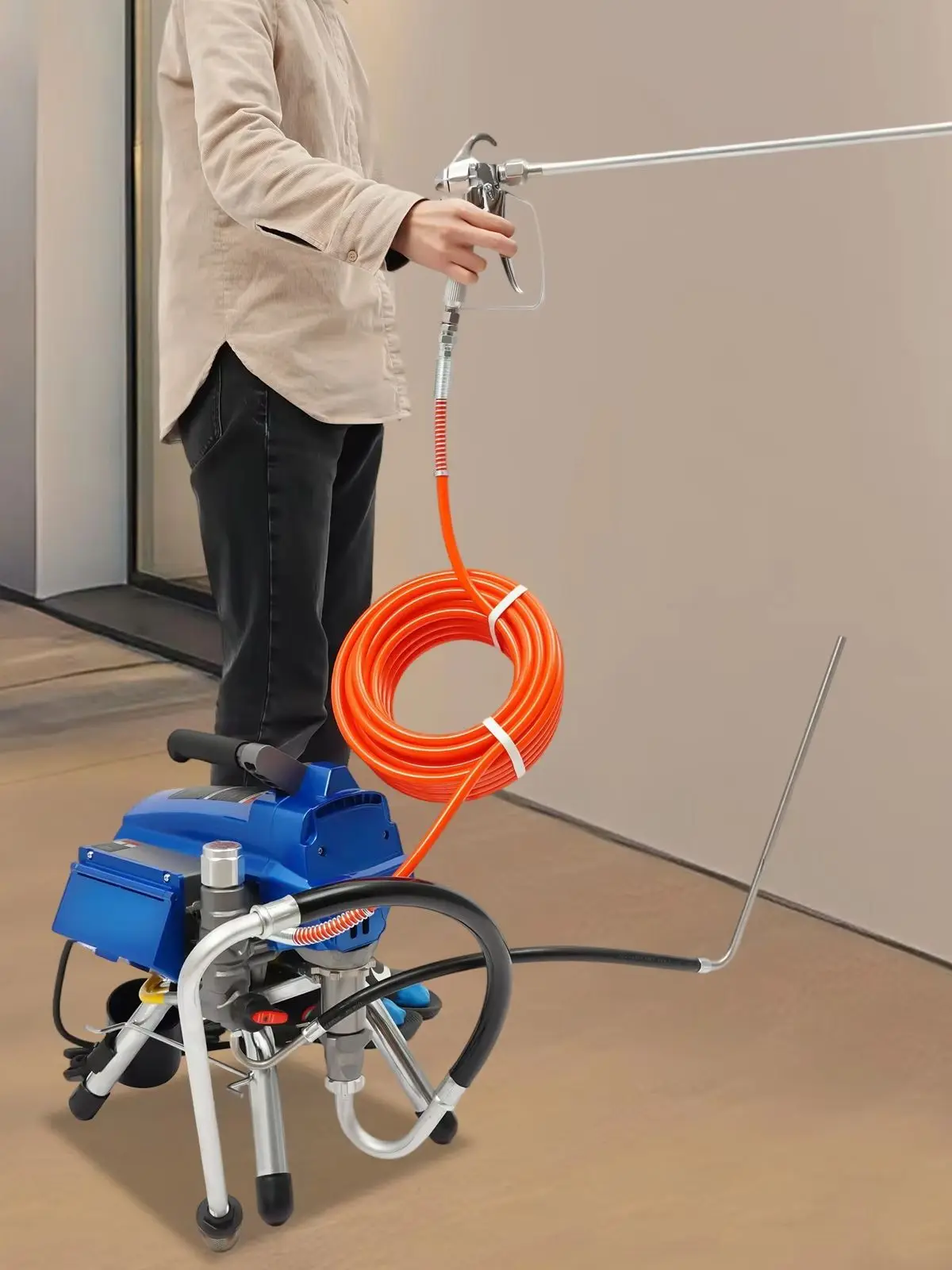 Elektrische Airless-Spritzpistole 3000W 23mpa Hochdruck-Airless-Sprühgerät, Bürstenloser Motor Luftfreier Farbsprüher