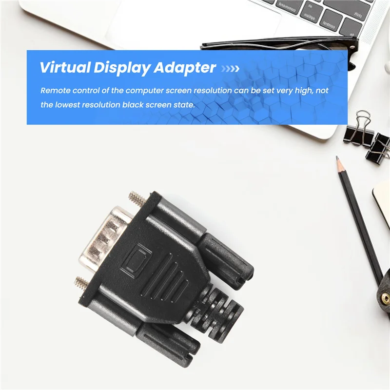 

-A96P VGA Virtual Display Adapter Male Dummy Plug EDID Headless Ghost Emulator Lock Plate
