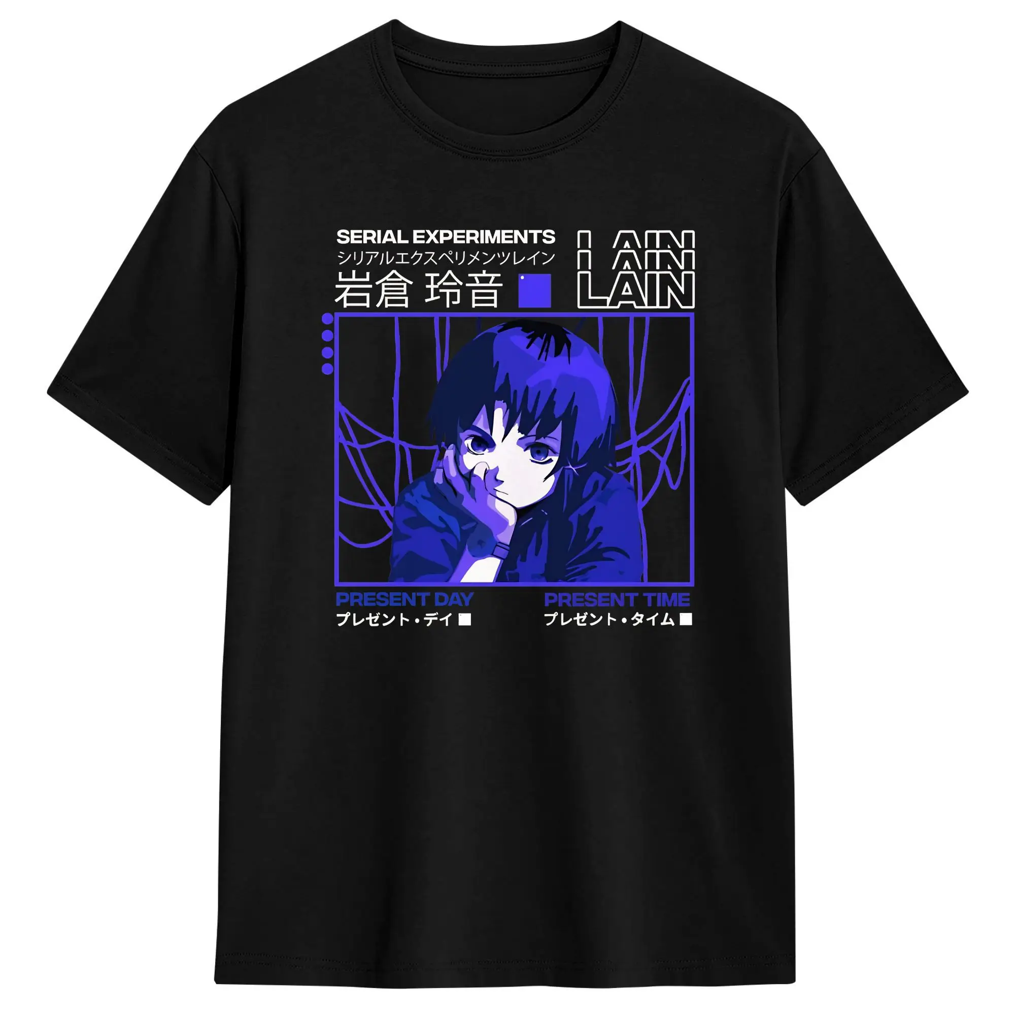 T-shirt en coton pour hommes, Serial Experiments Lain, T-shirts d'été géniaux, Harajuku, vêtements imprimés de grande taille