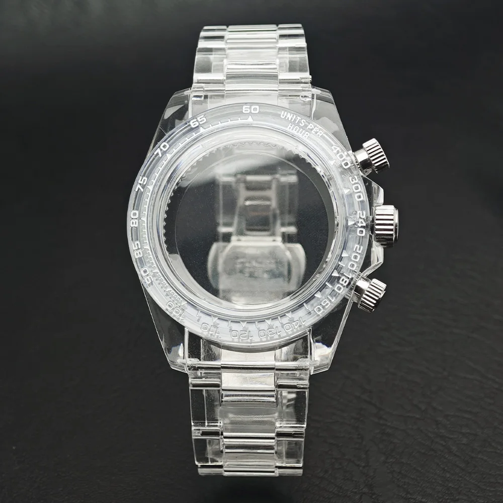 39,5mm VK63 Transparentes Herrenuhrengehäuse Passend für VK63 Uhrwerk und 20mm Armband Uhrenzubehör Uhrenteile Uhrenbox – Detail 5