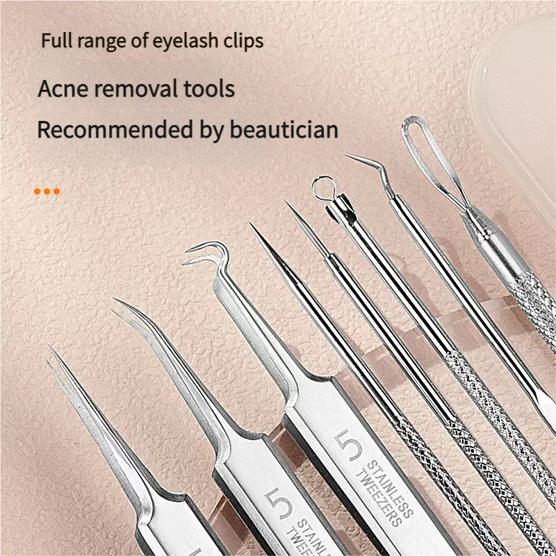 

Профессиональный набор инструментов для дефектов из нержавеющей стали, игла от прыщей, закрытое средство для удаления прыщей, прецизионный набор, с дорожной коробкой, уход за кожей