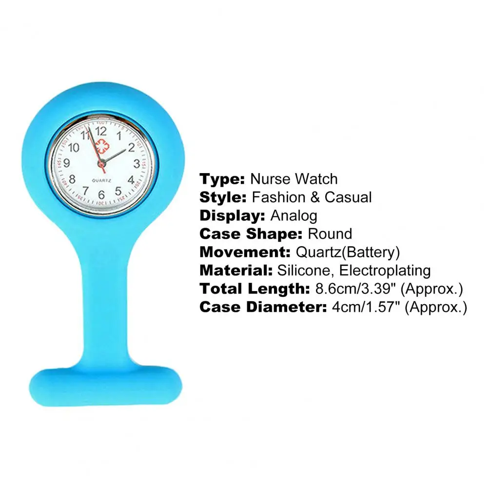 Women Pocket Soft Silicone Quartz Movement Nurse Watch Brooch Fob For Hospital Doctor Mini Clock Hanging Round Dial Clip Pendant