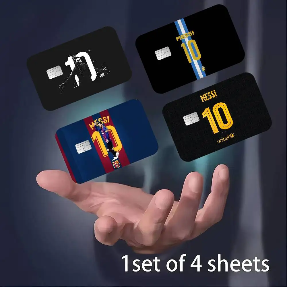 Vinilo Adhesivo para Tarjeta de Crédito/Débito con Diseño de Anime del Superestrella del Fútbol M-Messi 1, para Chip Pequeño y Grande