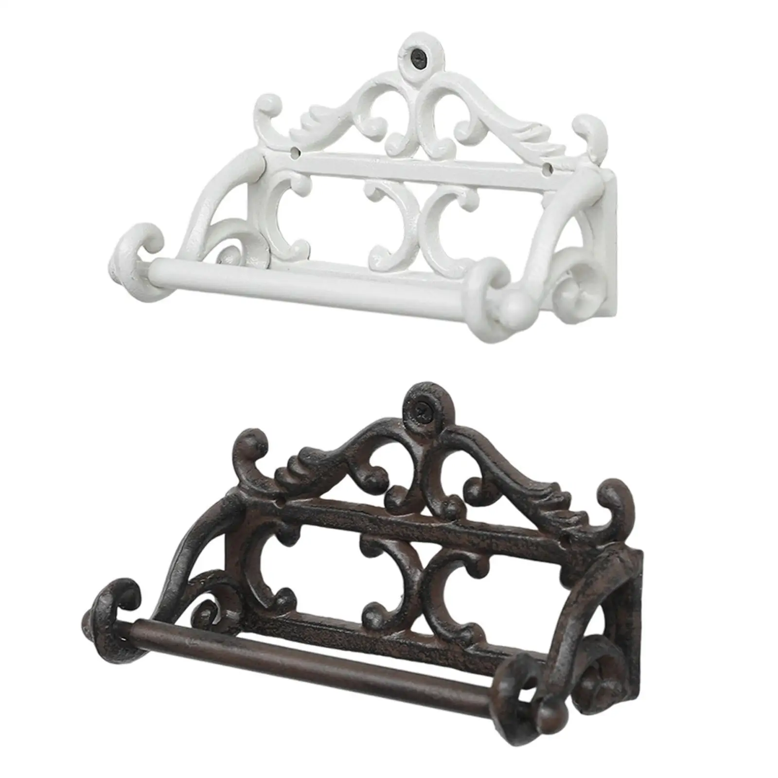 

Wall Mounted Vintage Iron Toilet Roll Holder Tissue Rack for Bathroom Storage and Home Decoration
