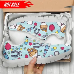 Women Doctor Nurse Sneakers Medical Hospital Printing Lightweight Mesh Flats Ladies Casual Spring Cute Nursing Shoes