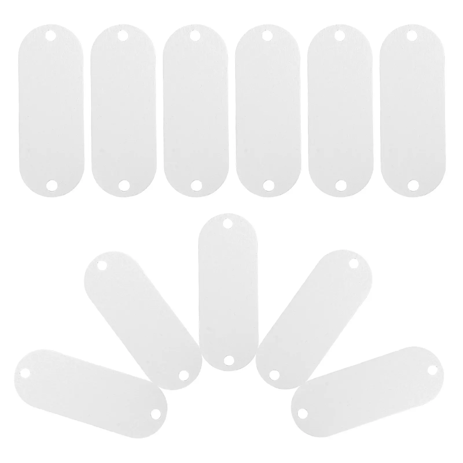 25Pcs Aluminum Blank Tags Dual Hole for DIY Engraving Stamping Jewelry Making Labeling Metal Tags for Keychains Belts Bags
