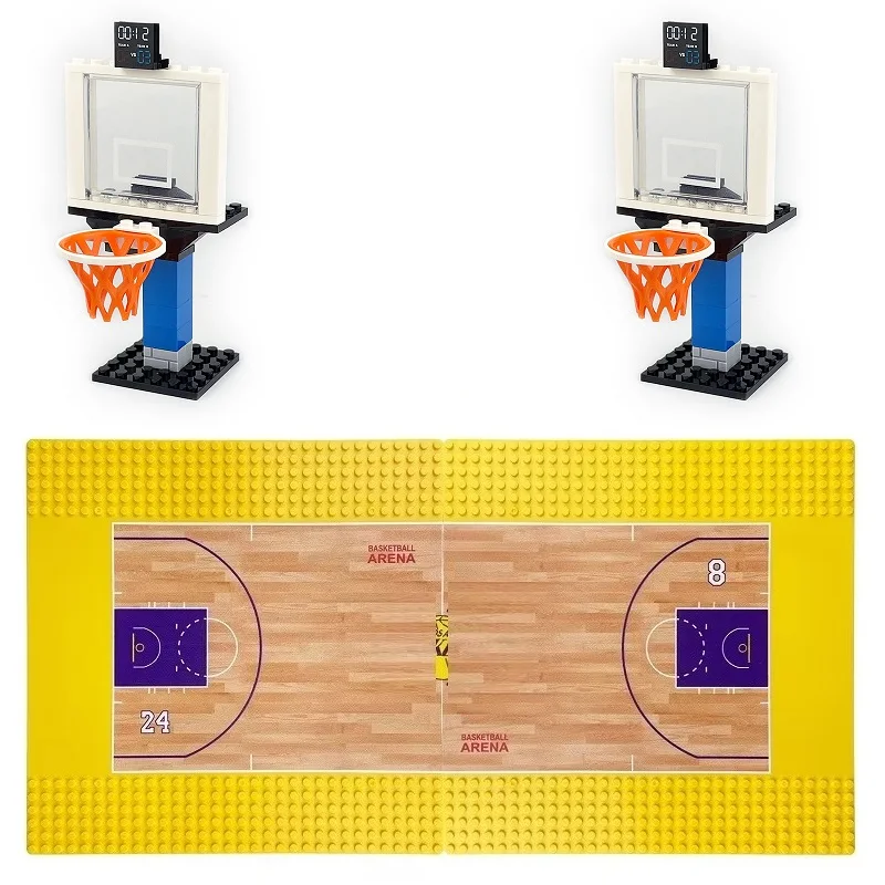 Supports de terrain de basket-ball, plaque de Base, Star MOC, Mini figurines d'action, blocs de construction, briques, accessoires de constructeur, jouets pour enfants