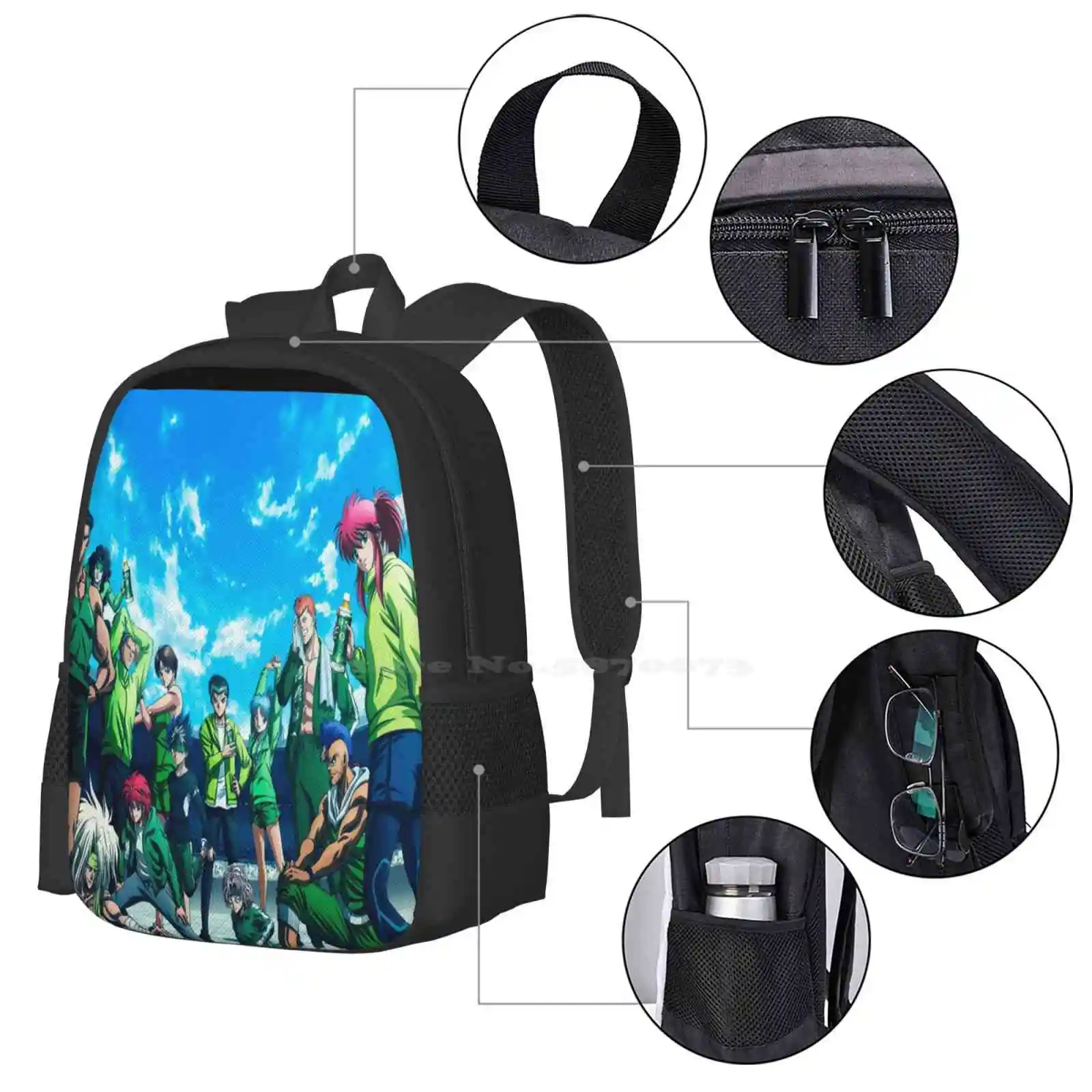 Anime Yu Yu Hakusho Trendy Pattern Design Laptop Travel School Bags Anime Yu Yu Hakusho Anime Yu Yu Hakusho Anime Yu Yu Hakusho