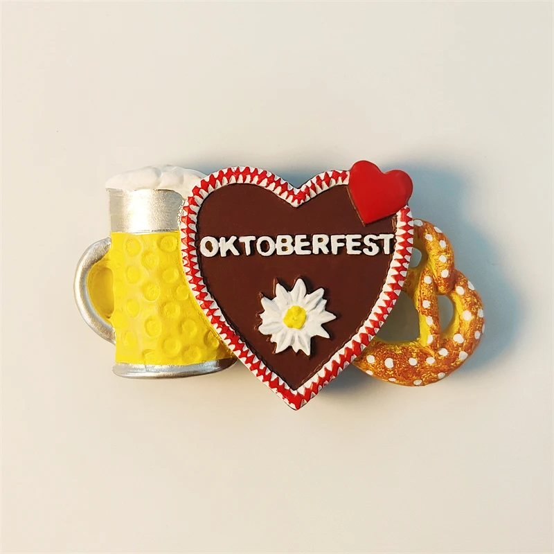 ألمانيا، مونيخ، أوكتوبيرفيست، مجسمة ثلاثية الأبعاد، هدايا تذكارية للسياحة، لوحة من الراتنج، ديكور منزلي، مغناطيس الثلاجة #1