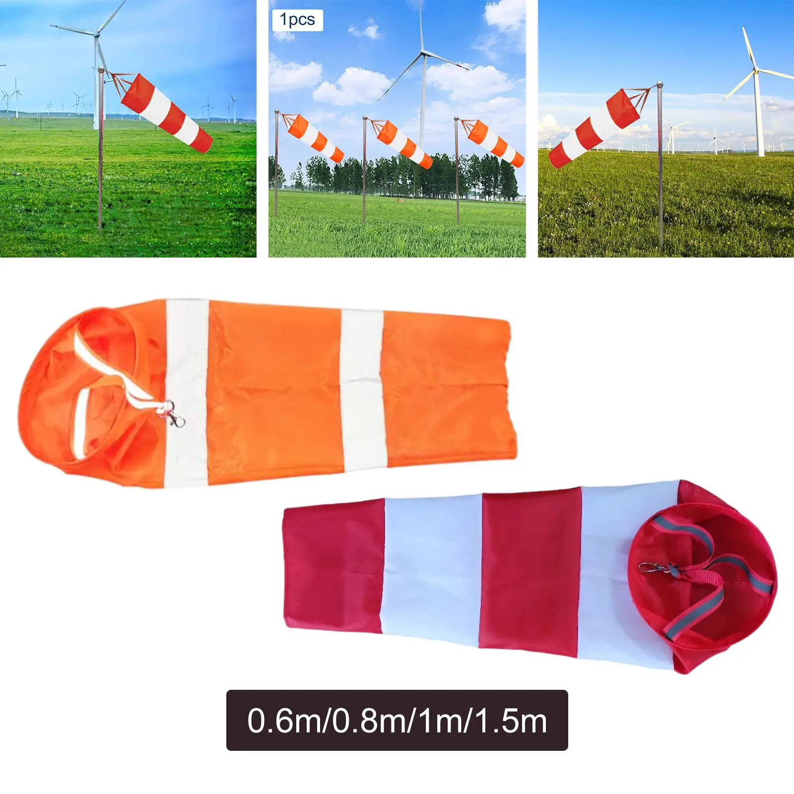 Heavy Duty Airport Windsock Oxford Cloth Ripstop Wind Sculptures for Outside