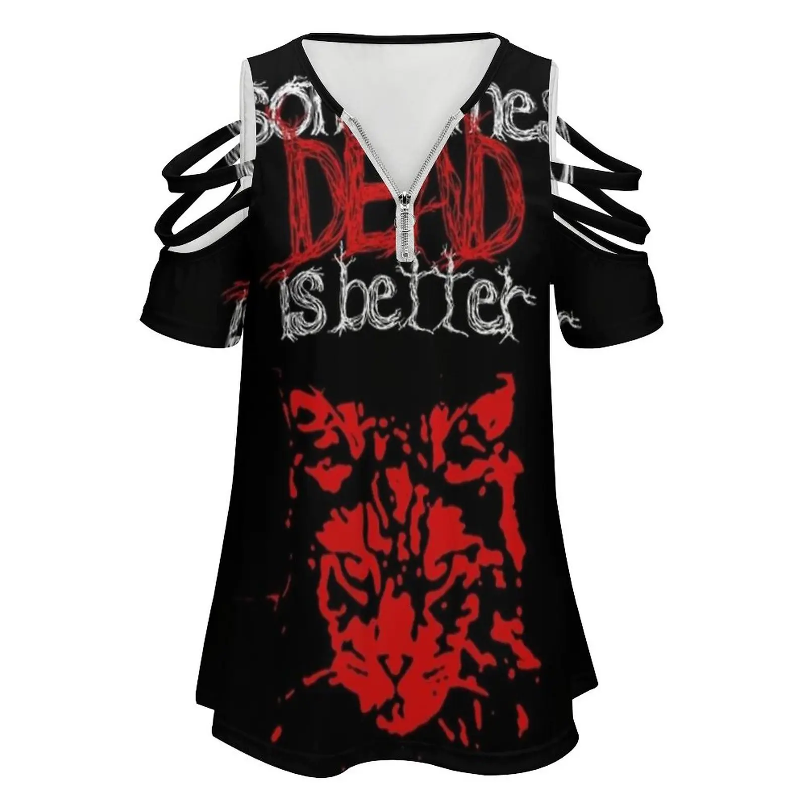 Sometimes Dead Is Better-Pet Sematary New Fashion Zip Off Shoulder Top Short-Sleeve Women Shirt The Cramps Pet Sematary I Dont