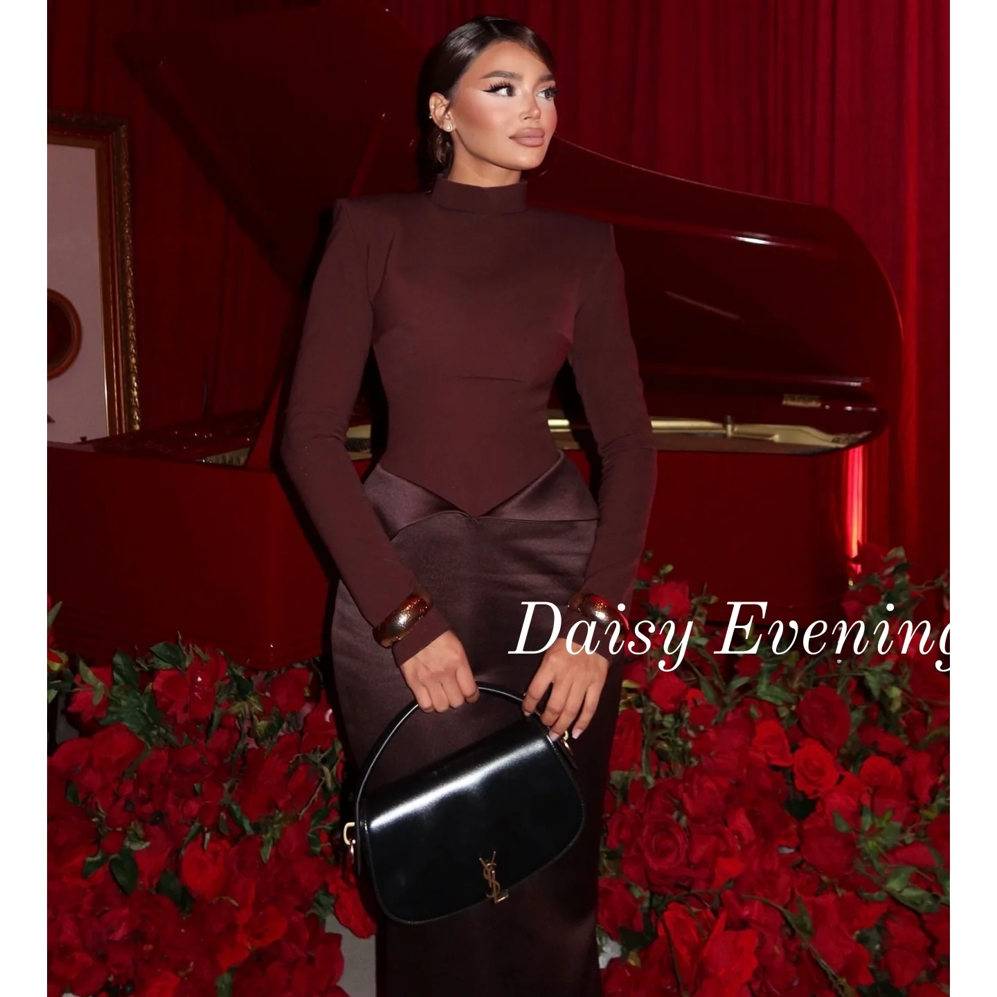 

Mermaid Strapless Evening Gown Long Sleeves Prom Dress Ball Gowns vestidos de gala O-Neck Wedding Party Dresses 2025 Customized