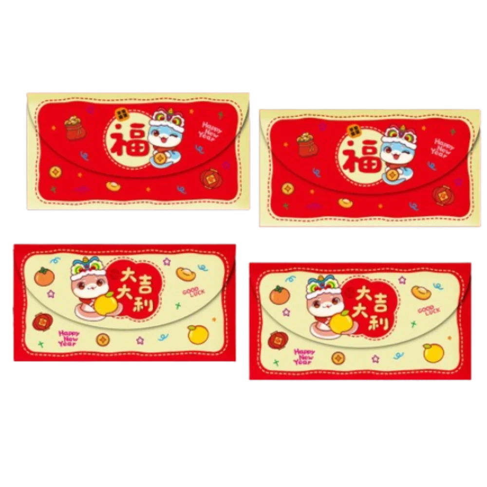 

Cartoon Chinese Style 2025 Snake Year Red Envelope Blessing Traditional Lucky Money Pockets Hongbao Festive Red Packet Bonus