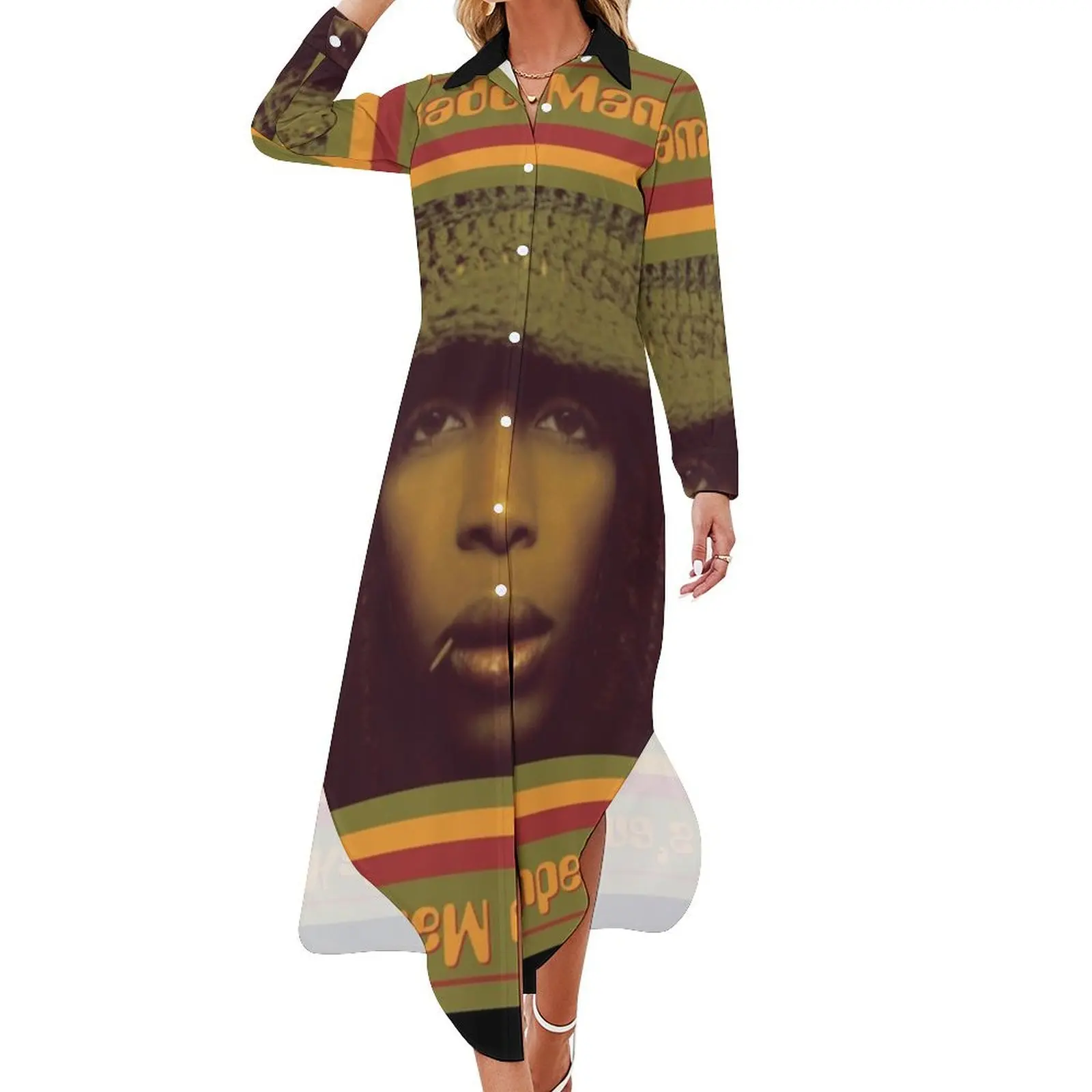 

Erykah Badu Mamas gun Long Sleeved Shirt Dress prom clothes Women's summer dresses beach dress women's evening dresses 2024