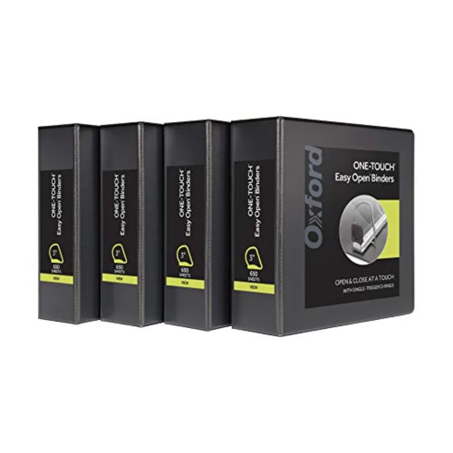 

Rg Bders Bders for School and Office ONE-Touch Easy Open D Rings -Sided View Bder Covers Xtralife Hge Non-Stick PVC-Free Black