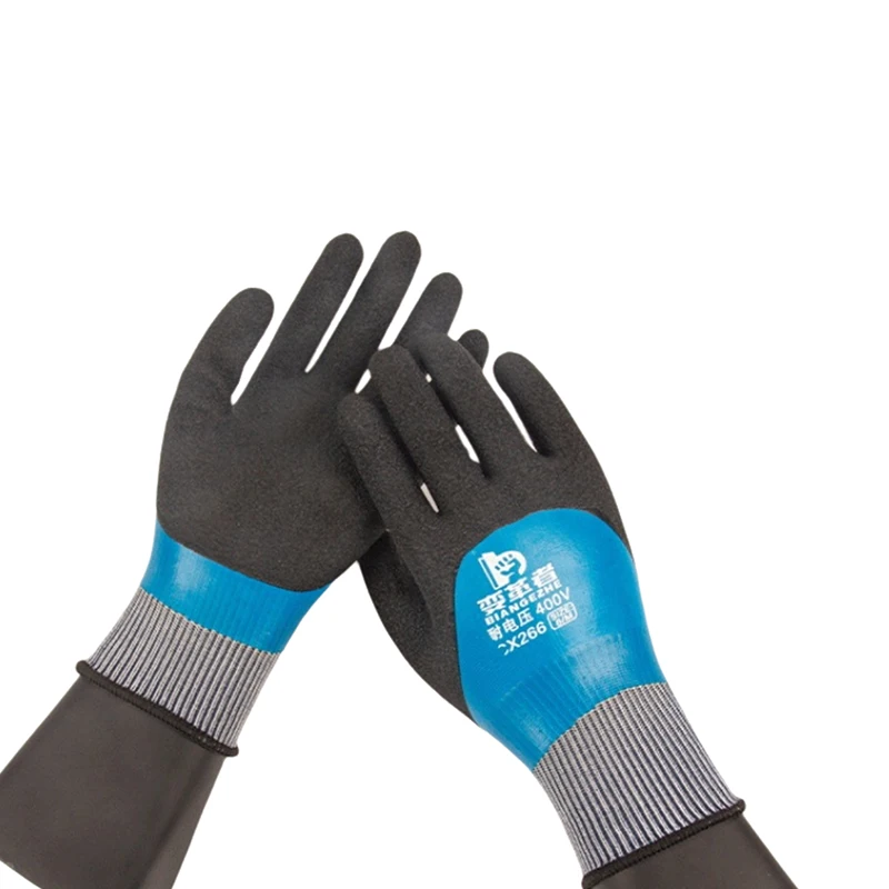 

1 Pair Withstanding Voltage 400/1000V Rubber Insulation Glove For Electrical Maintenance Home Electrician Insulating Gloves