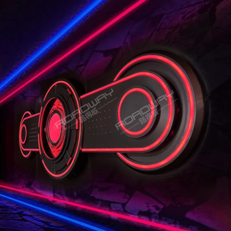 Bar KTV party private room Qingba creative science fiction industrial style background wall Internet celebrity atmosphere