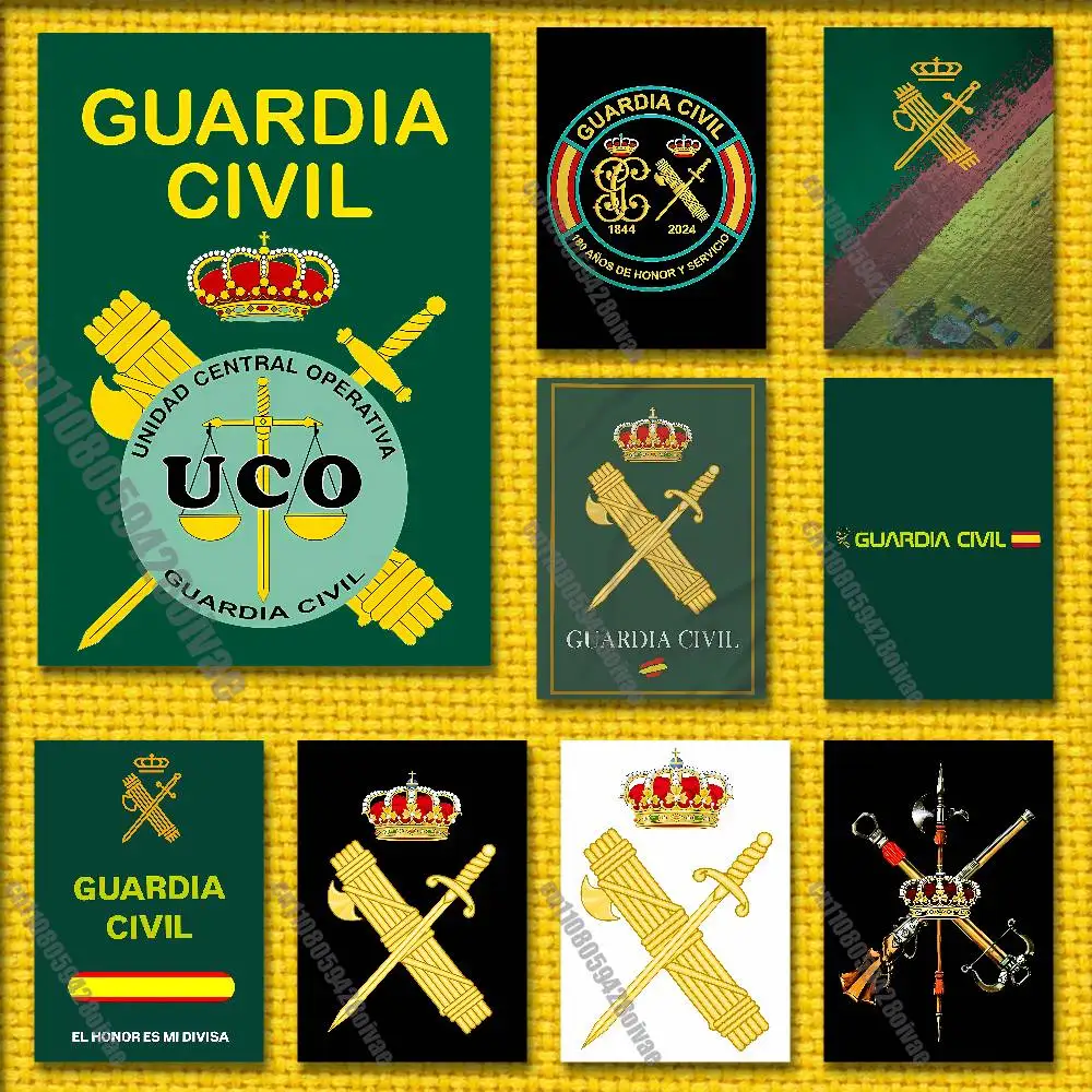 Постер с эмблемой испанской гражданской гвардии, самоклеящийся декор