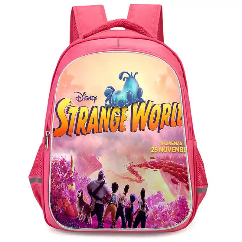 

Disney Girls School Backpack with Double Zipper Pocket,Pink Cartoon Strange world Child School Backback,Durable 16-in Kids Bags