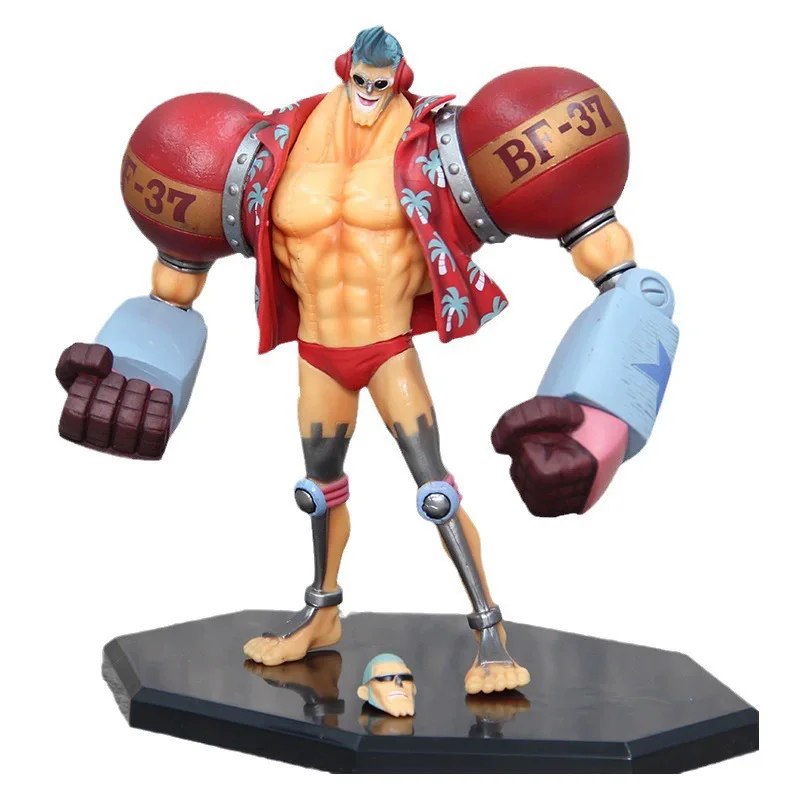 18cm Bandai Anime One Piece Figurka Gk Franky Figurki Akcji Podwójna Głowa Wymienne Ozdoby Kolekcjonerskie Pvc Zabawki Prezenty