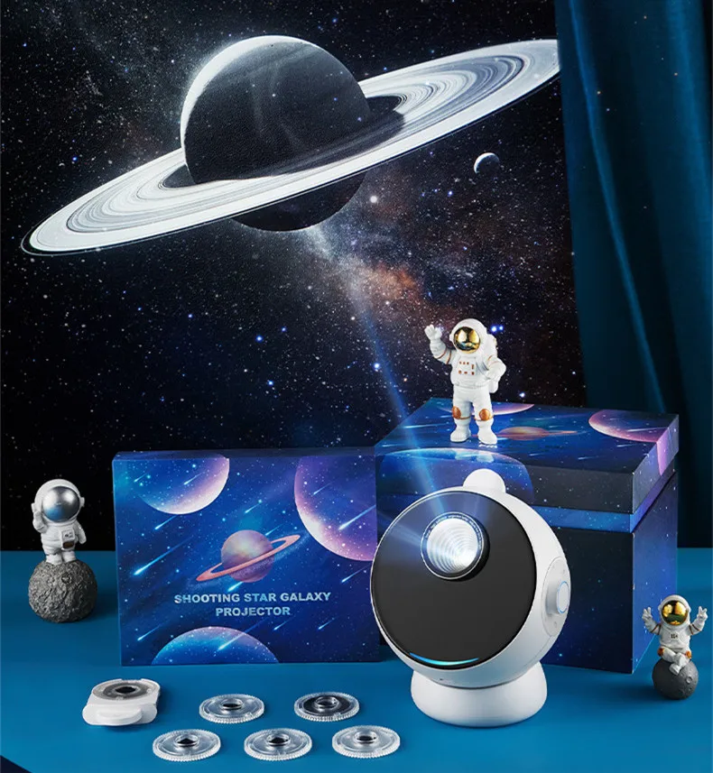 Projetor Galaxy sem fio com alto-falante BT estéreo, planetário estrelado, foco ultra claro, 3D Visual, alta qualidade