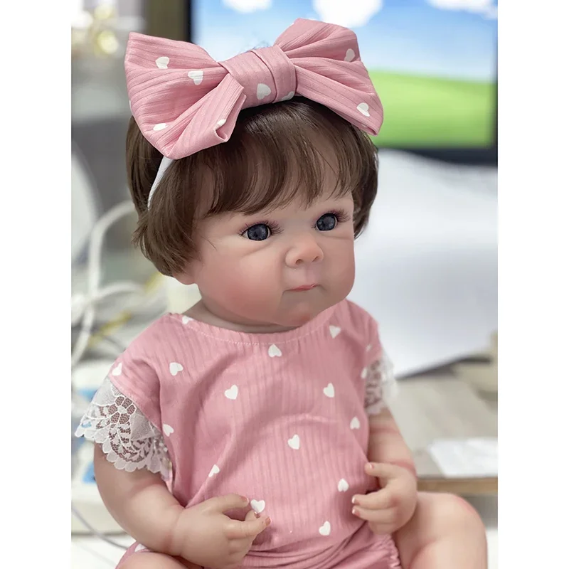 45Cm Realistische Reborn Baby Pop Bettie Zacht Lichaam Pasgeboren Afgewerkt Haar Gewortelde Pop Kinderen Baby Cadeau Poppen