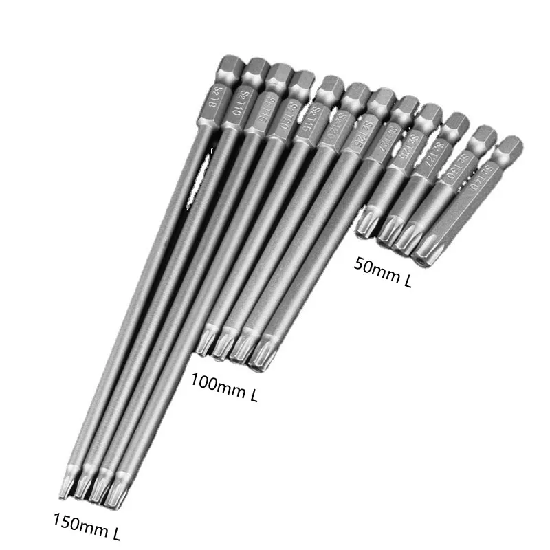 50mm Long Torx Screwdriver Bits 1/4\