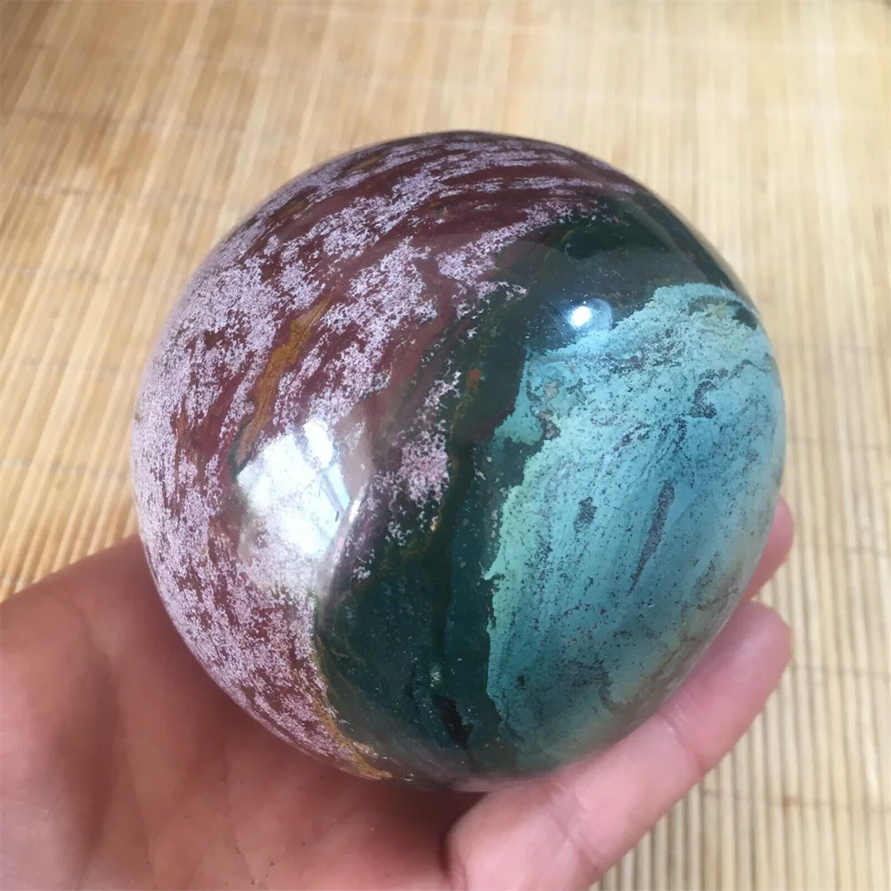 Natural Ocean Jasper Quartz Ball, Crystal Sphere, Mineral Specimen, Healing