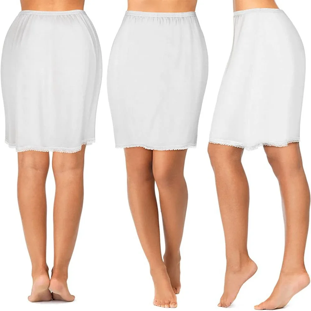 Женская короткая нижняя юбка с кружевом и цветком, антистатическая тонкая защитная нижняя юбка, предотвращающая безопасность, модальное полукомбинационное платье для девочек