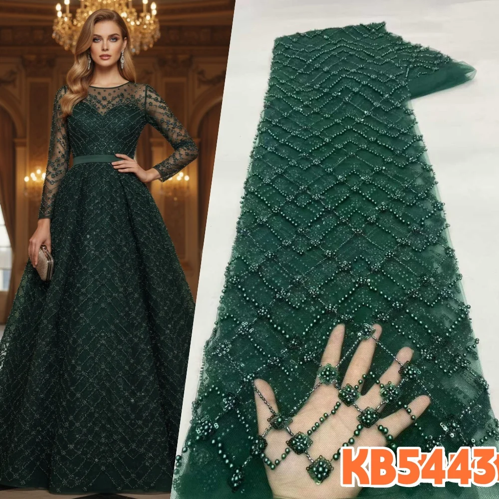 

Кружевная ткань с бисером цвета розового золота, французское африканское кружево, 5 ярдов, высокое качество, 2026, ткани для свадебных платьев KB5443