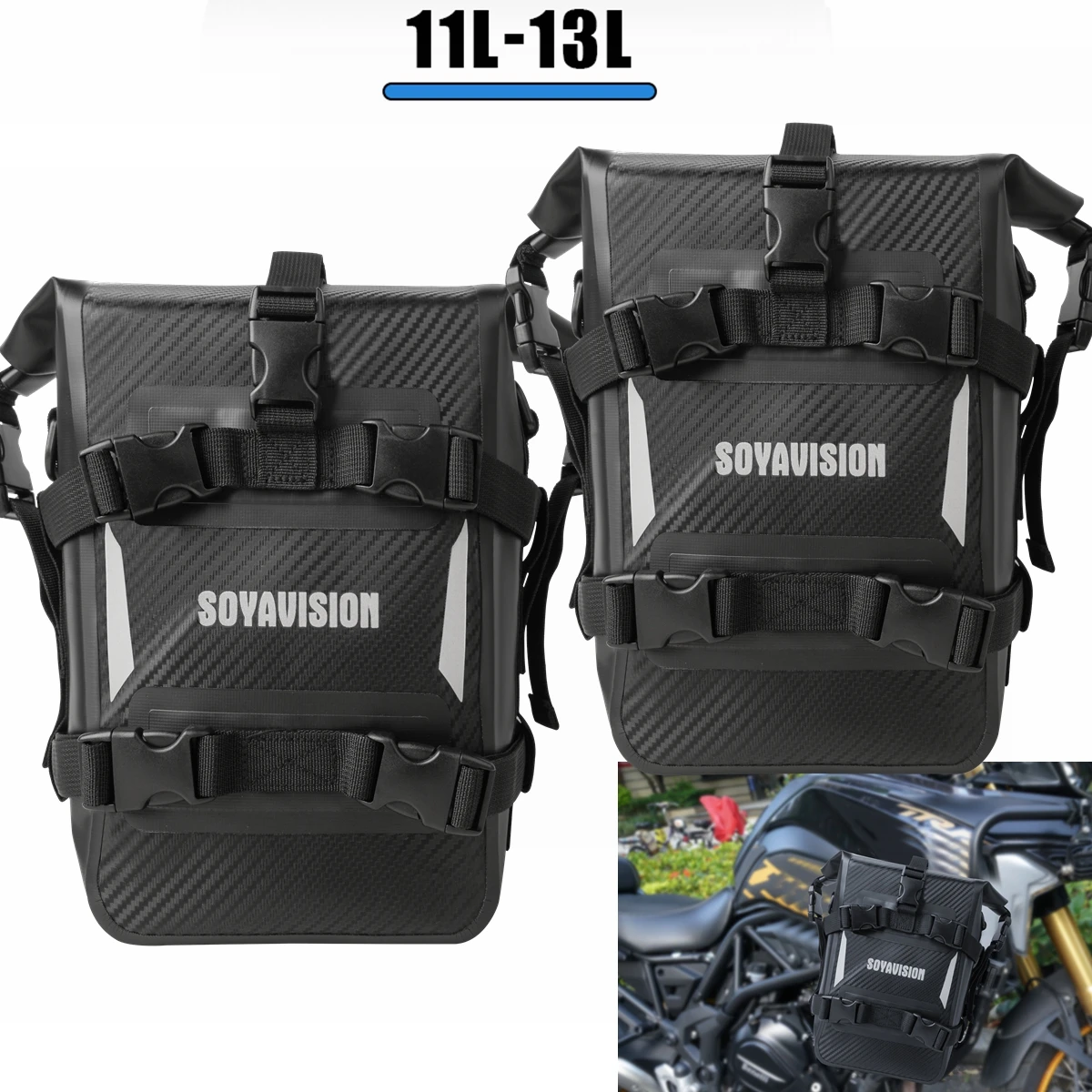 2PCS motorfiets bumpers tas waterdicht 5L-8L motorfiets zijframe tas motorfiets crash bar tas universeel gereedschap opbergtas