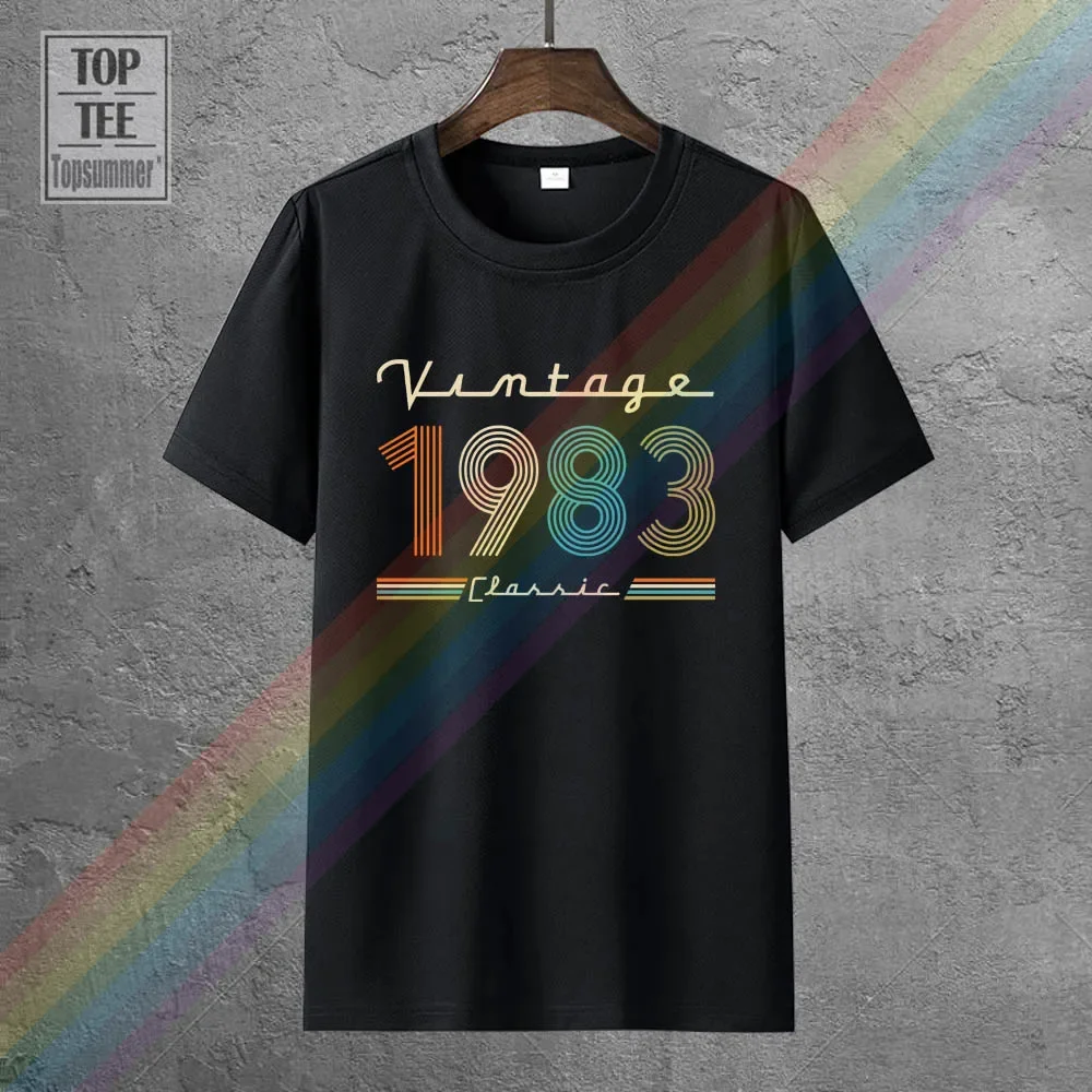 

Vintage 1983 Fun 38Th Birthday Gift T Shirt Funny Fashion T Shirts Retro Brand Skull Tops Tshirts Harajuku Logo Tee-Shirt