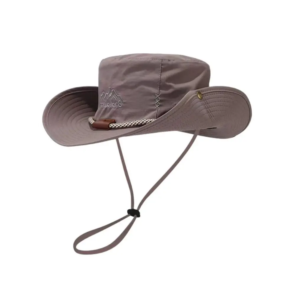

Fashion Solid Color Western Cowboy Hat Big Brim Sun Protection Hiking Fisherman Hat Visor Sunshade Hiking Cap Famale