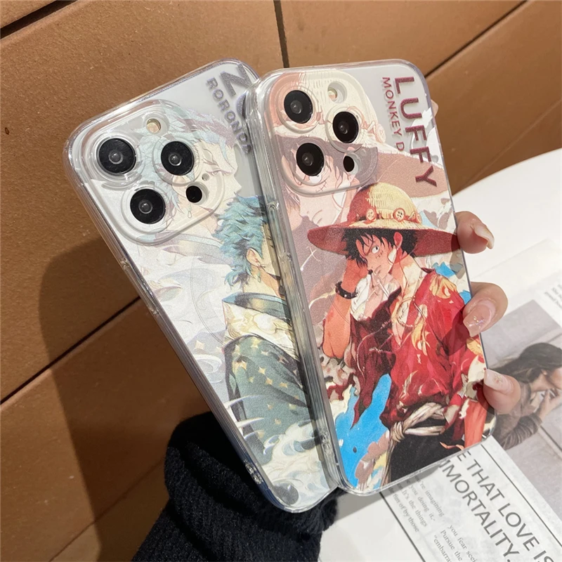 Anime One Piece Zor Luffy Case for IPhone 11 12 13 14 15 16 Pro Max Cartoons Phone Cover Back Shell Toy Gift