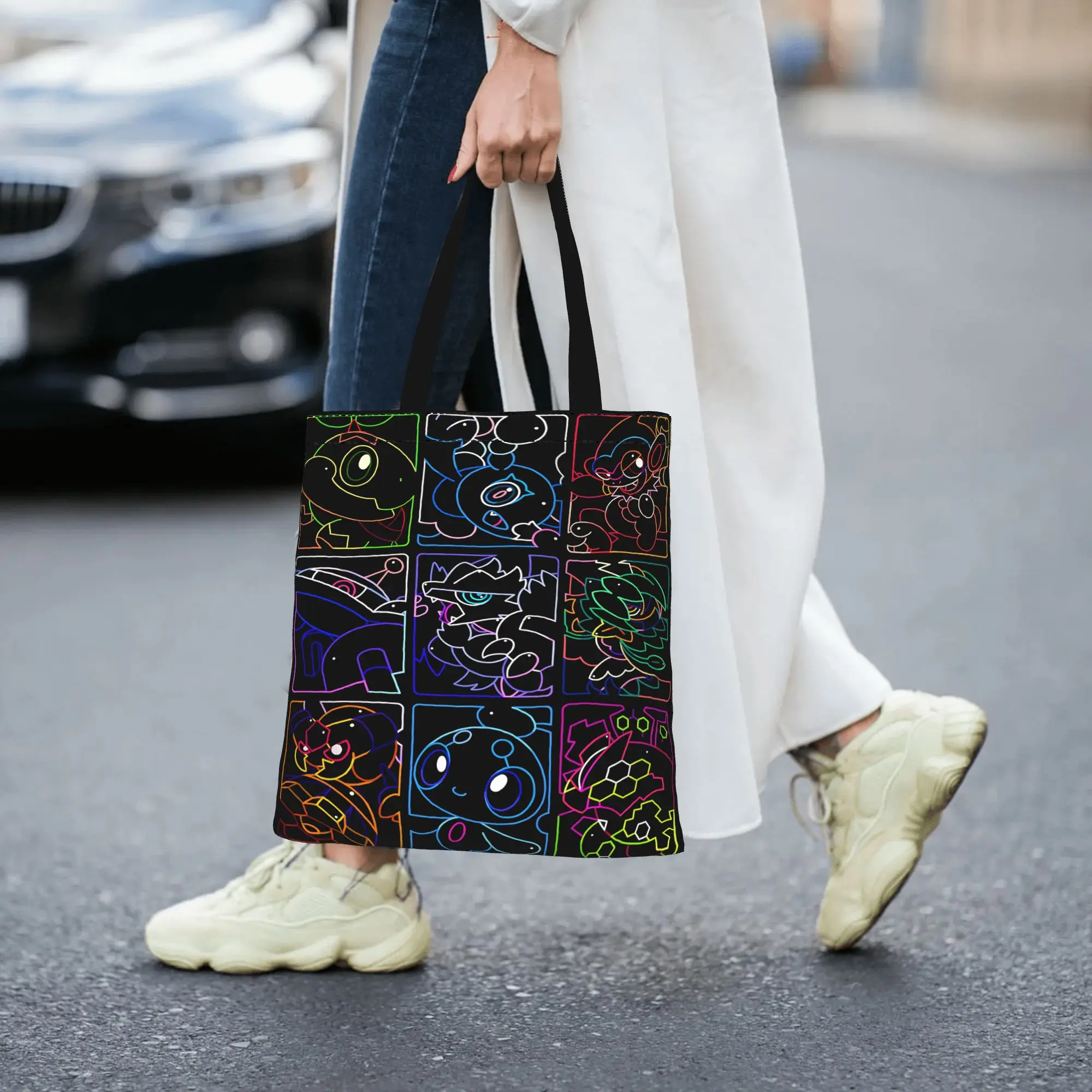 Fashion Pokemon Halloween Gengar Women's Bag Shopping Bag  Canvas Tote Bag Women'S Shoulder Handbag Christmas Gift