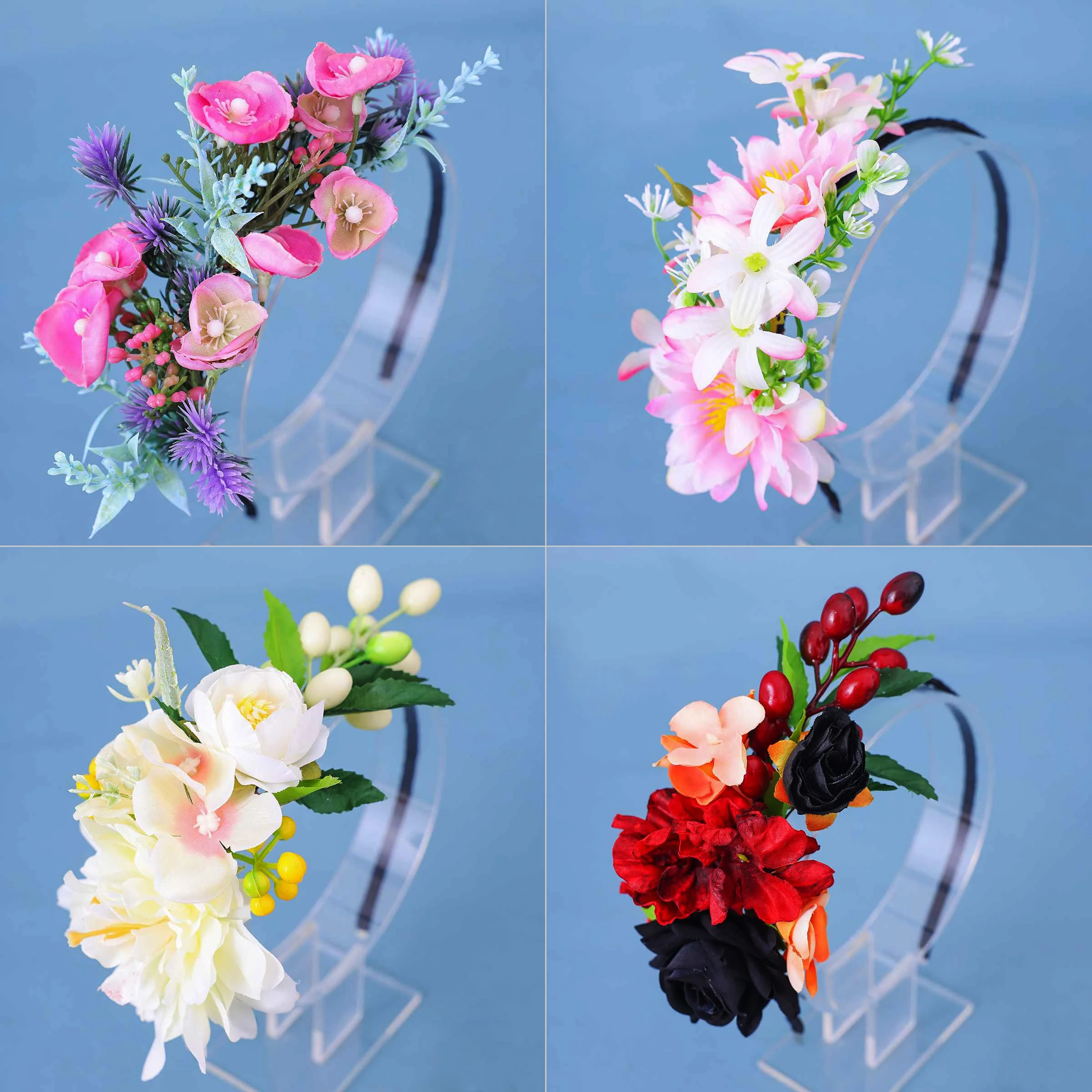 Headbands Simulation Flower Wreath Wedding Garland Headpiece Crown Kids Girl Women Floral Headdress Hair Accessories ﻿