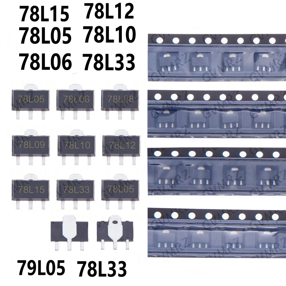 20/50/1000PCS SOT89 78L05 78L06 78L08 78L09 78L10 78L12 78L15 78L33 79L05 SOT89 78L05 78L06