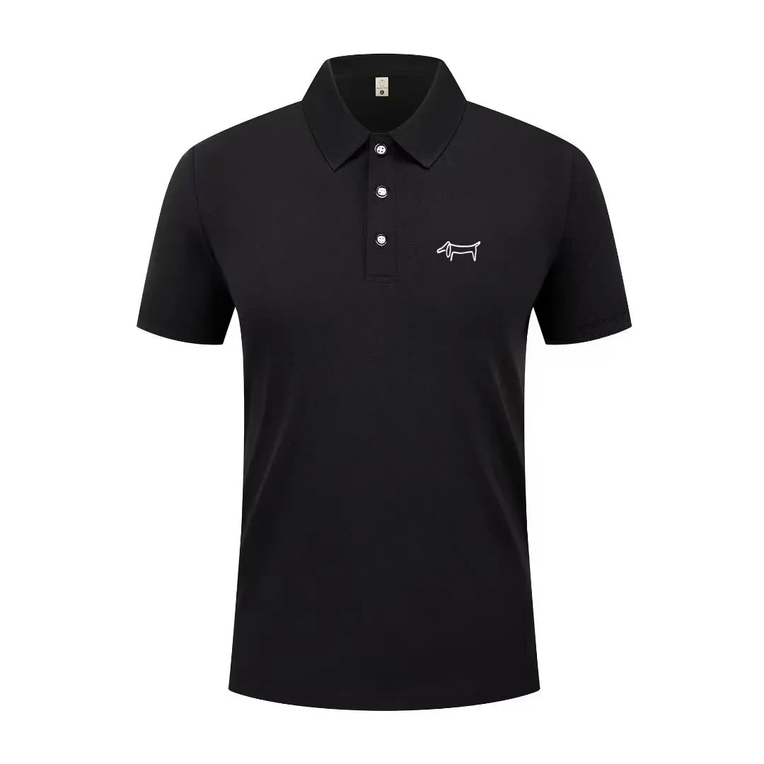 High End Luxury Men's New T-shirt Collar Button Letter Print European Style Summer Hot Selling Casual Sports Men's Clothing