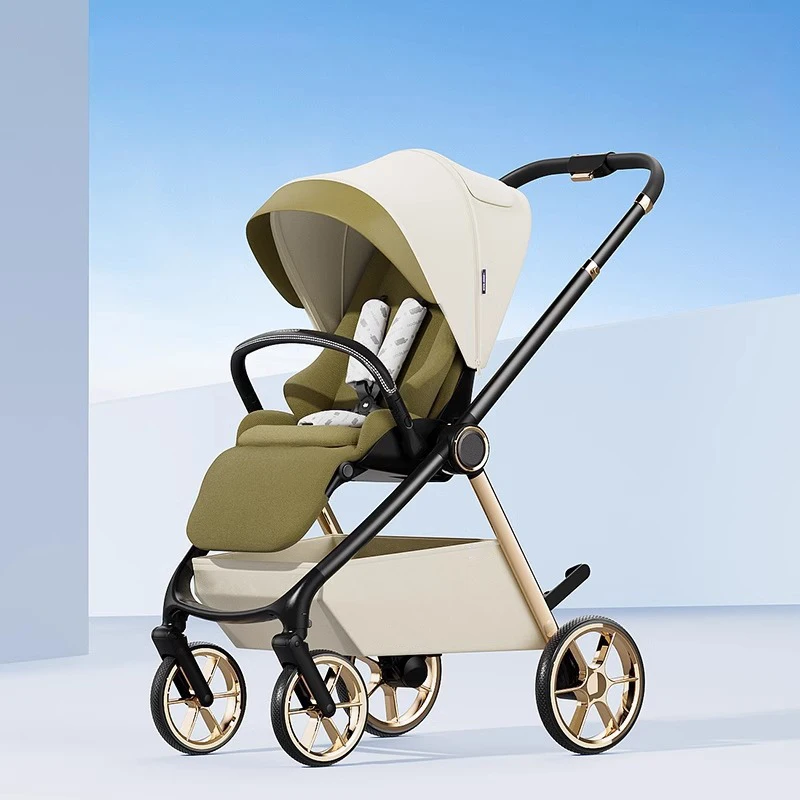 

Легкая коляска-трансформер из льна и алюминиевого сплава с 4 колесами, складная конструкция, широкий обзор, откидная ручка, до 3 лет