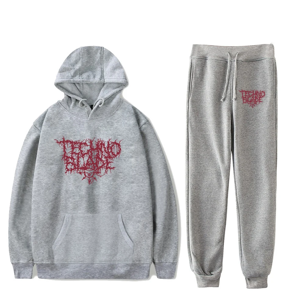 Techno blade Metal Font Hoodie Jogger hose zweiteiliges Set Sweatshirts Jogging hose 2023 Casual Style Damen Herren Sets