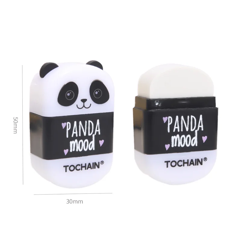 2 pcs cute panda multifunction eraser pencil sharpener portable small pencil sharpener