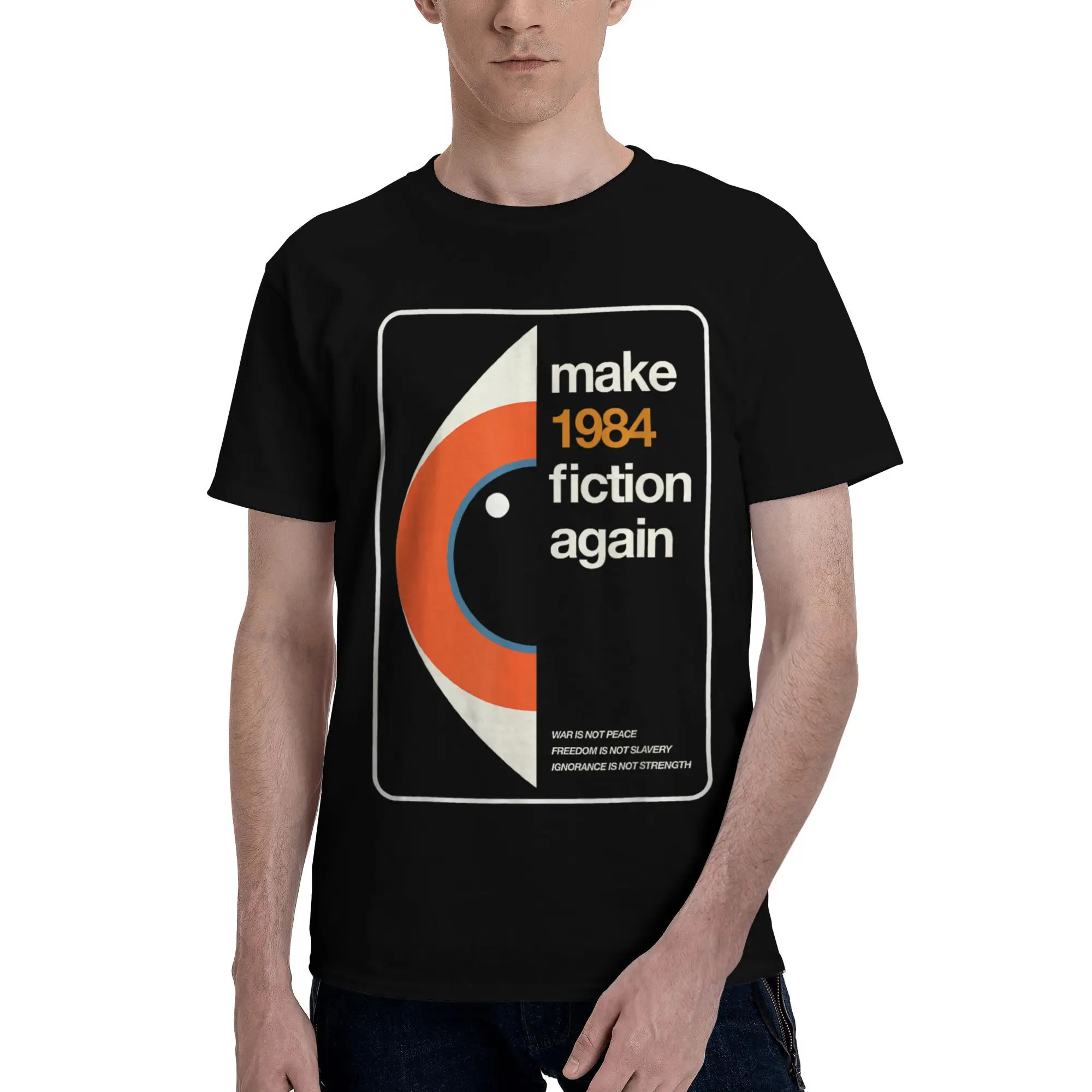 Vintage T-Shirt Make 1984 Fiction Again Freedom Cotton T-Shirts 1984 George Orwell Tee Shirt for Men Summer Short Sleeve Tees
